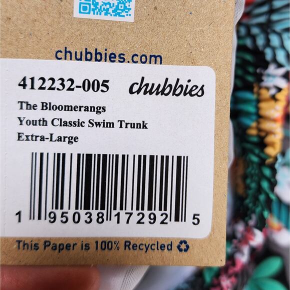 NWT Chubbies The Boomerangs Youth Classic Swim Trunks - Picture 8 of 9